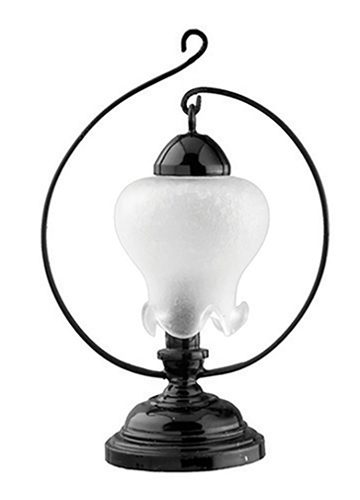 Dollhouse Miniature Classic Tulip Shade Black Table Lamp